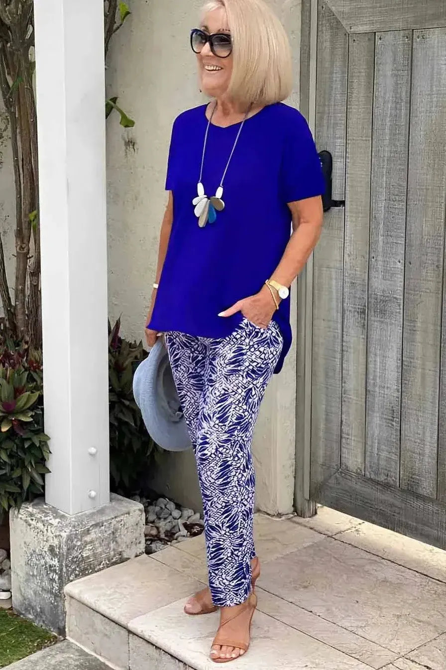 Beautifully printed women's blouse, a comfortable long sleeve top for elegant casual or smart office looks.