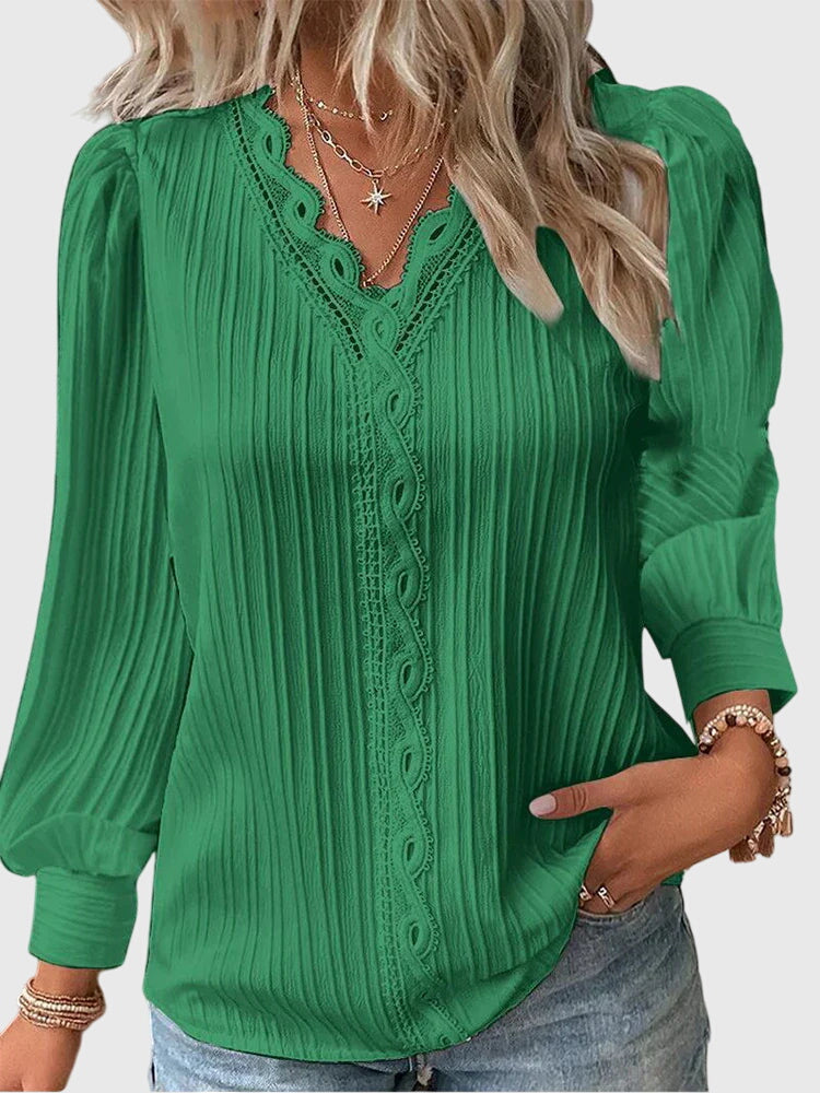 Sophisticated women's elegant pullover blouse, perfect for versatile office and everyday chic.