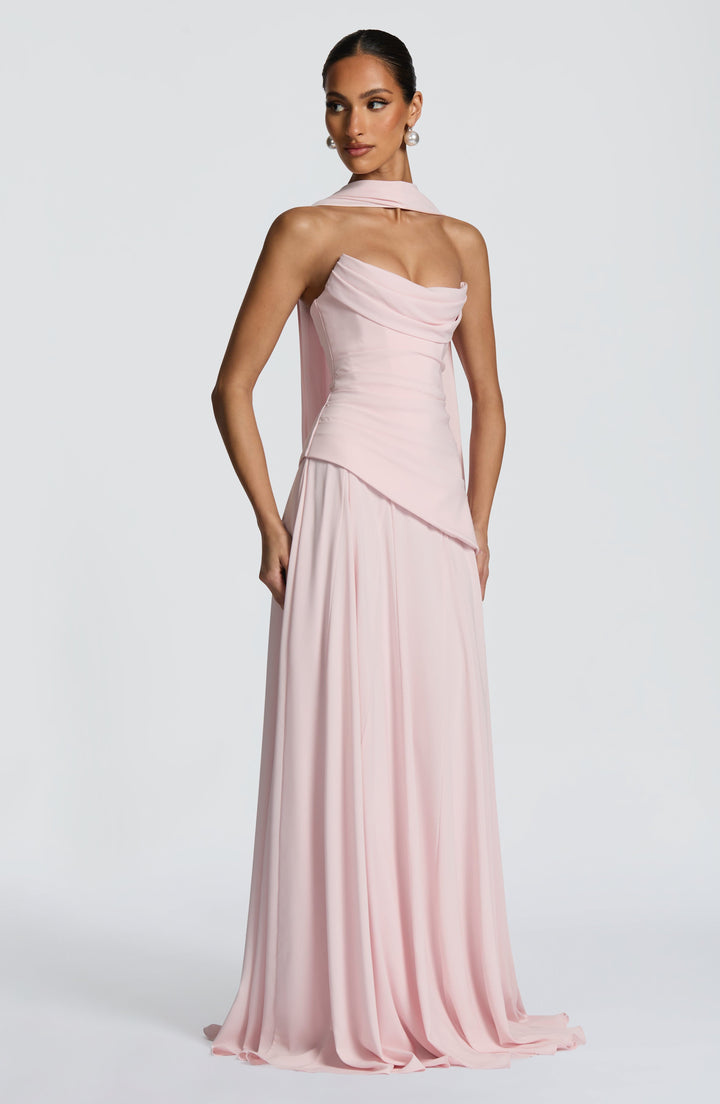 Beautiful women's long formal dress, ruched halter neck design. Ideal for prom, evening & cocktail events.