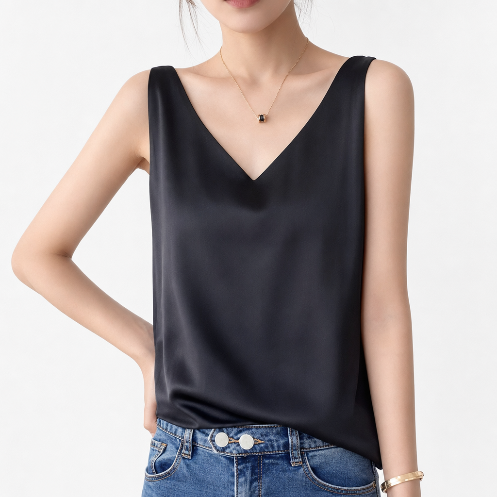 Versatile women's elegant tank top, a comfortable sleeveless top for casual everyday wear.