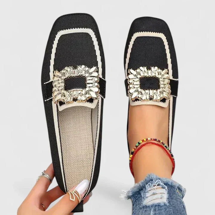 Comfortable flat embellished slip-on loafers for women, great for spring and summer casual wear