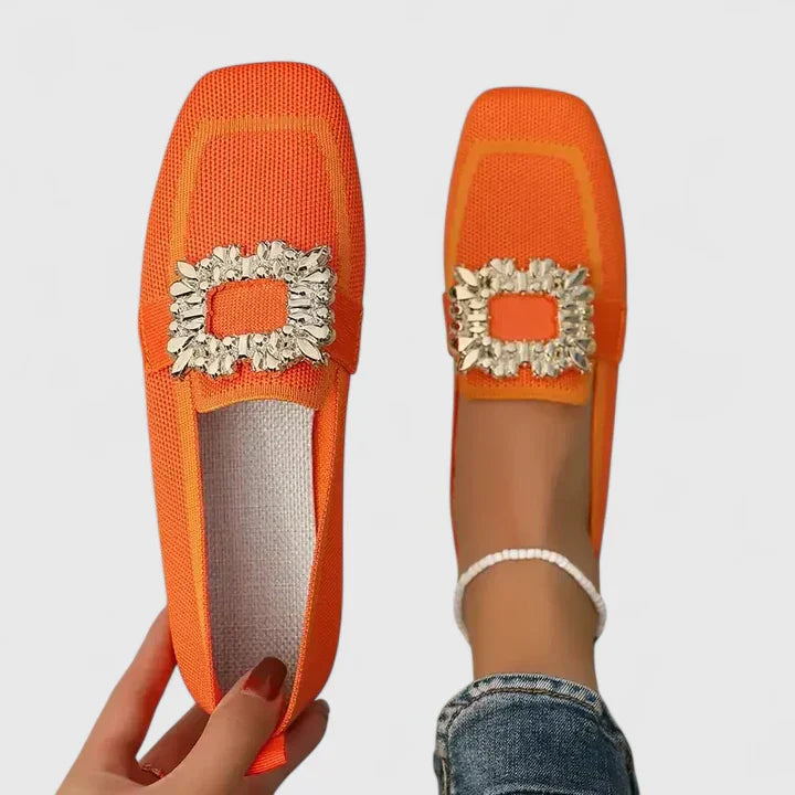 Chic women's embellished slip-on loafers, combining elegance and comfort for summer outfits