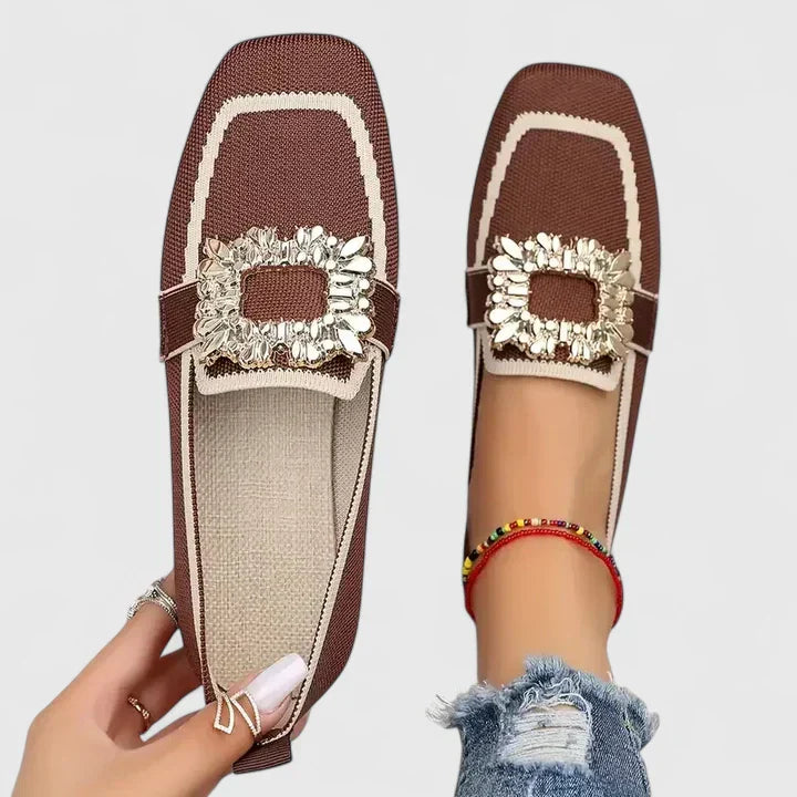 Versatile women's slip-on loafers with sparkling embellishments, essential for spring & summer style