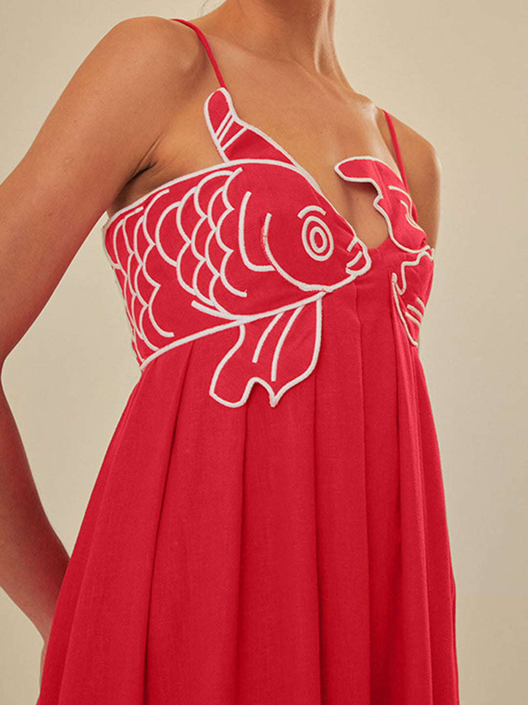 Sleeveless embroidered maxi shift dress for women, featuring comfortable spaghetti straps and summer style.