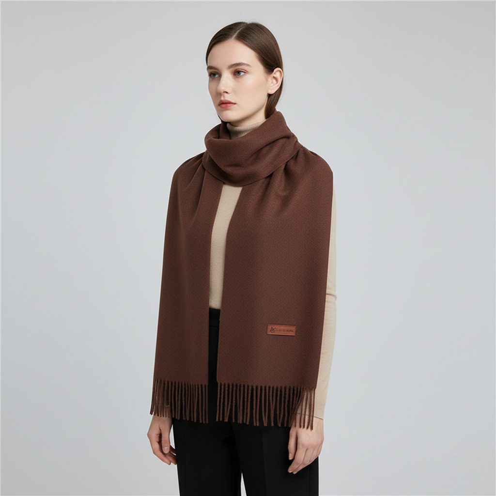 Luxuriously soft women's extra large winter scarf. An elegant, cozy fashion accessory for versatile wear.