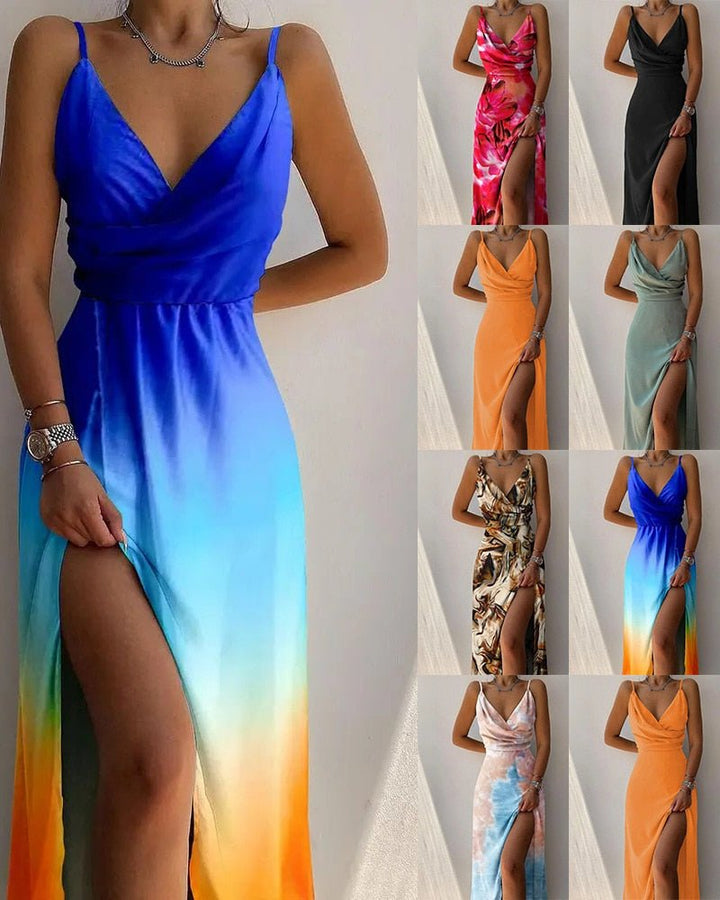 Sleeveless pink midi cocktail dress. An elegant fitted formal wear choice for women's special events.