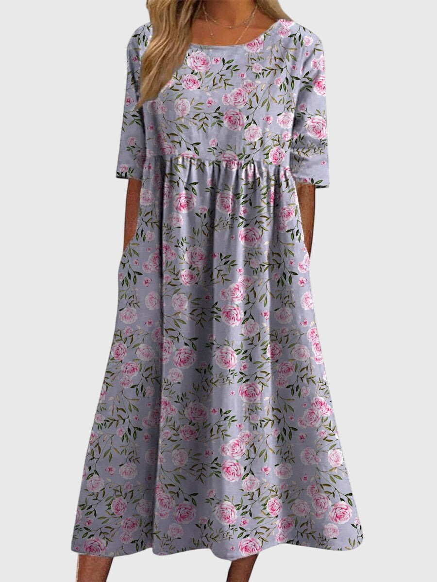 Versatile women's embroidered summer dress, great for both casual outings and elegant gatherings.
