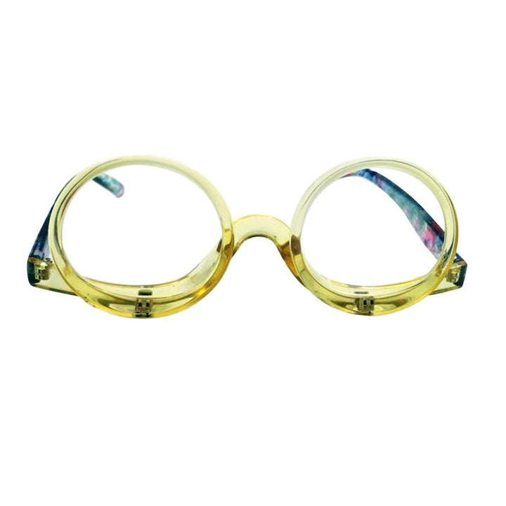Solve makeup application challenges with women's magnifying flip-down glasses for enhanced precision.