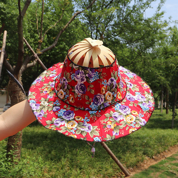 Protect yourself with this women's foldable bamboo sun hat, offering superior UV protection
