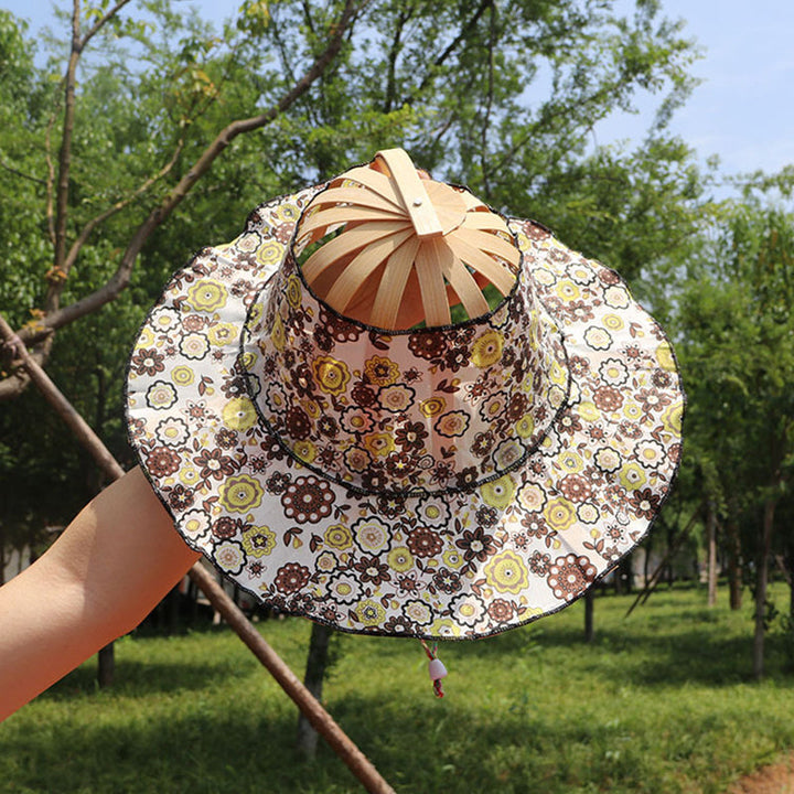Elegant women's foldable bamboo sun hat, a must-have for summer with UV protection