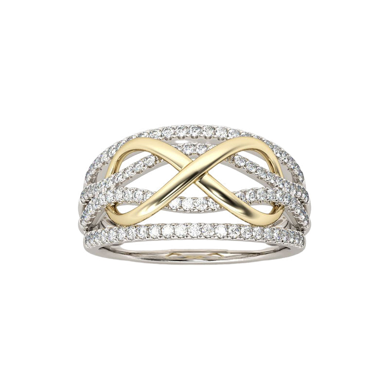 Women's 'Forever Linked' mother daughter ring, presented as a thoughtful gift, alloy material with gemstone