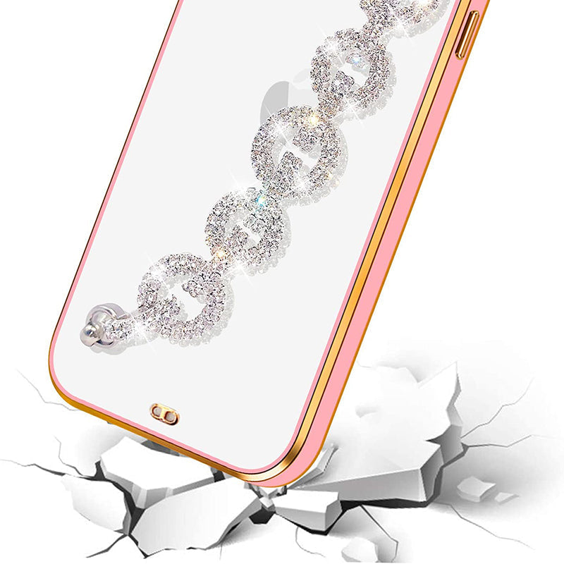 Women's accessory: protective rhinestone bracelet phone case, ideal for daily glam