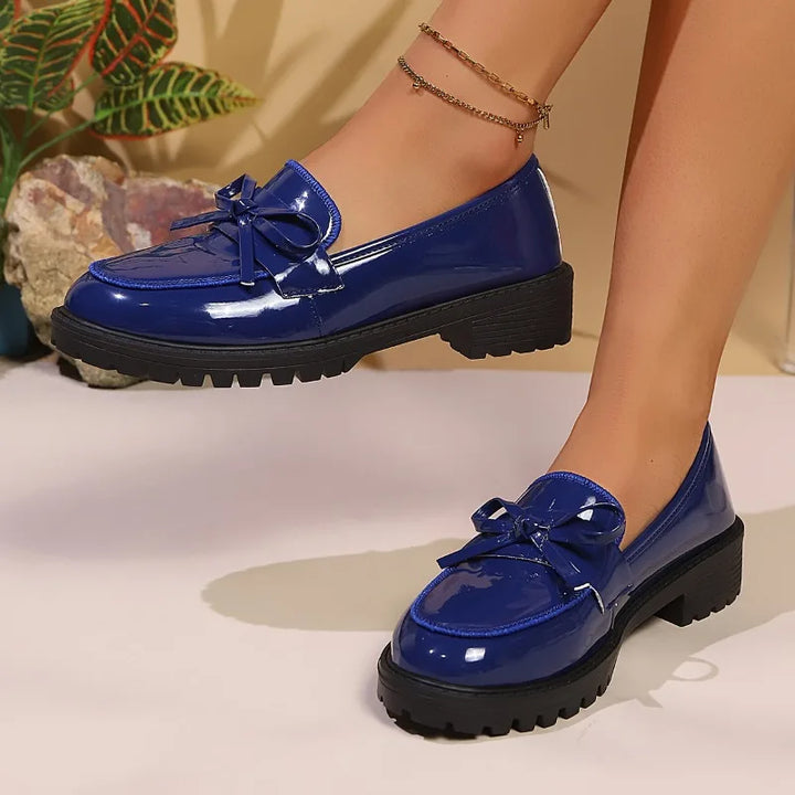 Women's elegant patent leather footwear, comfortable loafers for stylish women