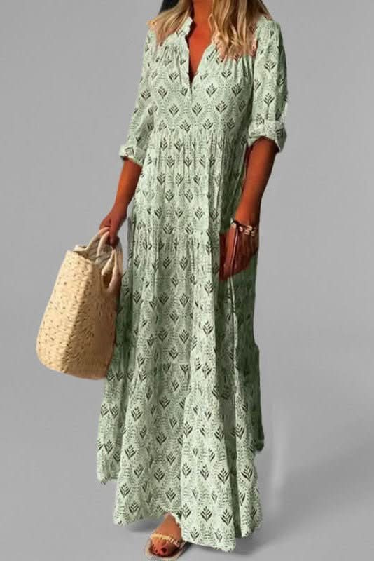Elegant women's tiered maxi dress, showcasing a graceful flow for any special occasion.