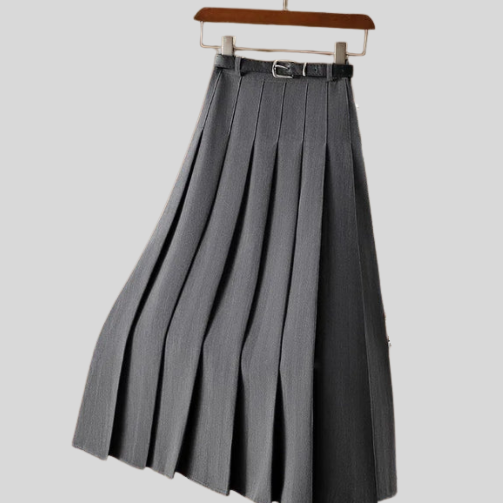 Versatile women's mid-length casual skirt in classic black. Designed with an elastic waist for comfortable everyday wear.