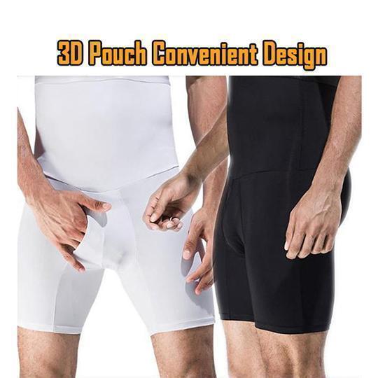 Pair of women's high-waist shaping pants, front view, for tummy control