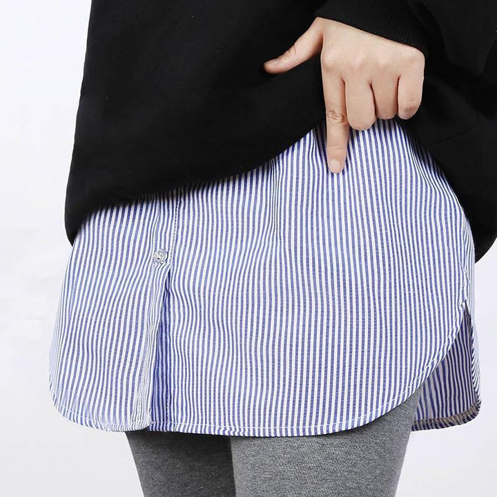 Versatile women's polyester skirt, high waist and layered fake hem design