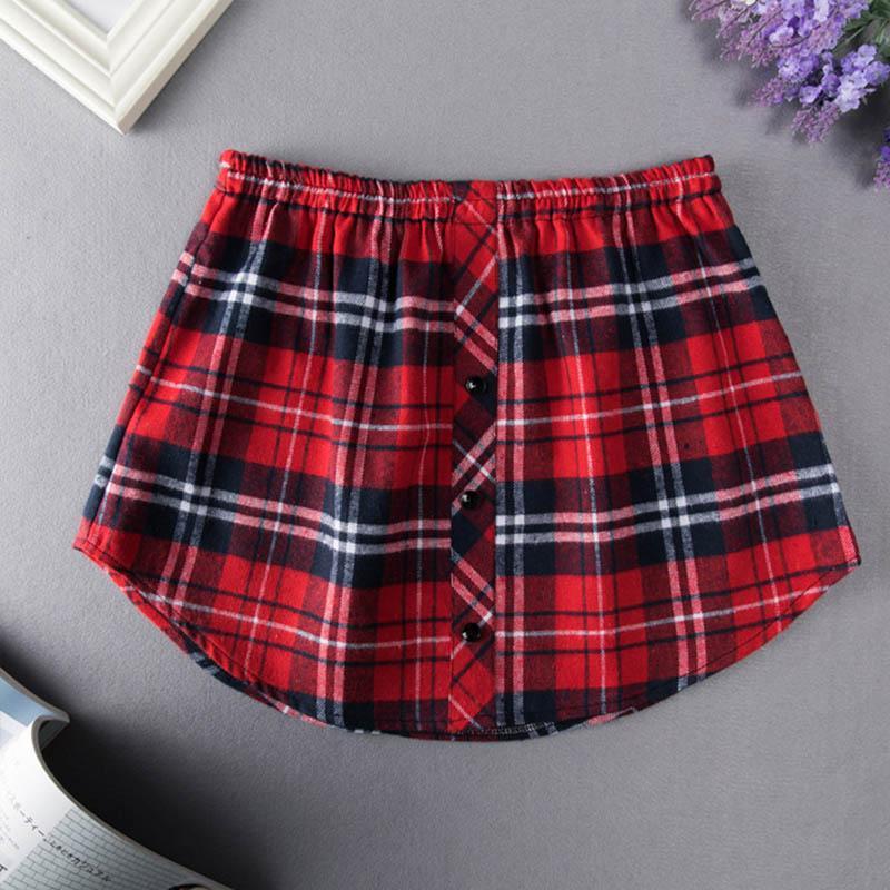 Polyester high waist skirt with fake hem, designed for stylish layering