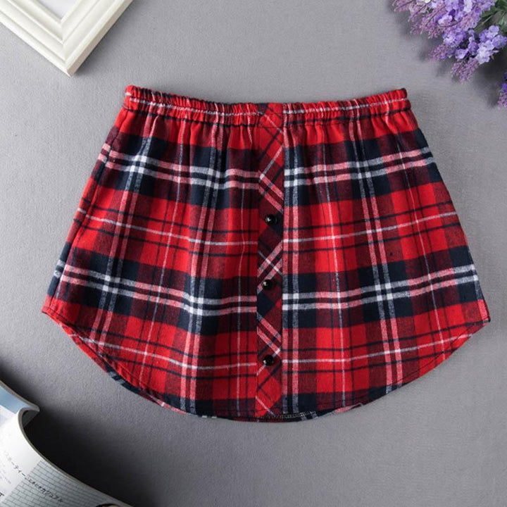 Polyester high waist skirt with fake hem, designed for stylish layering