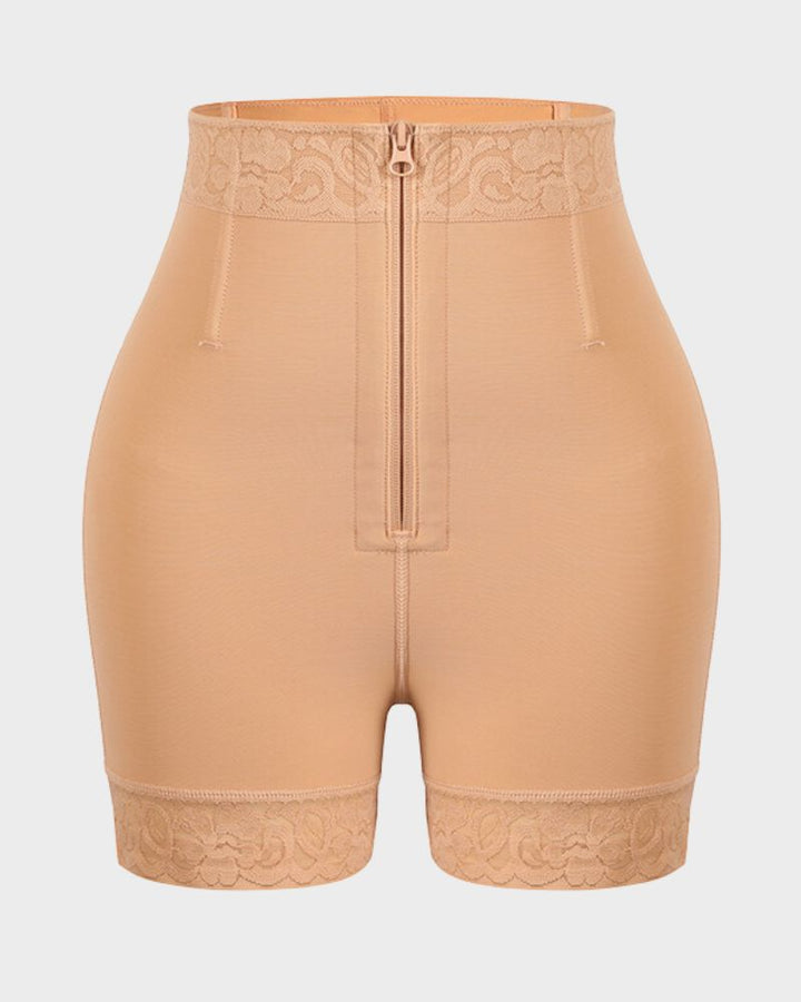 Invisible women's slimming body shaper shorts with butt lifter and firm tummy control.