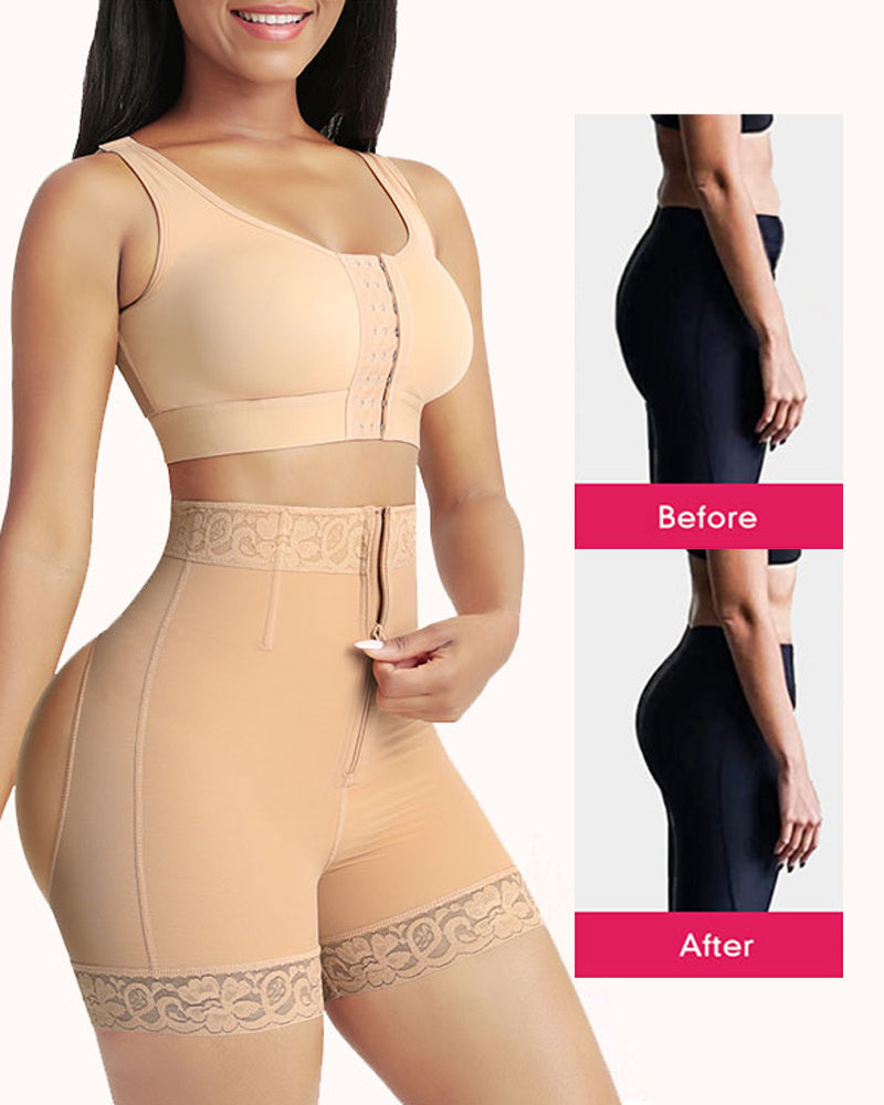 Seamless high-waist women's shapewear shorts, providing butt lifting and tummy control for underwear.