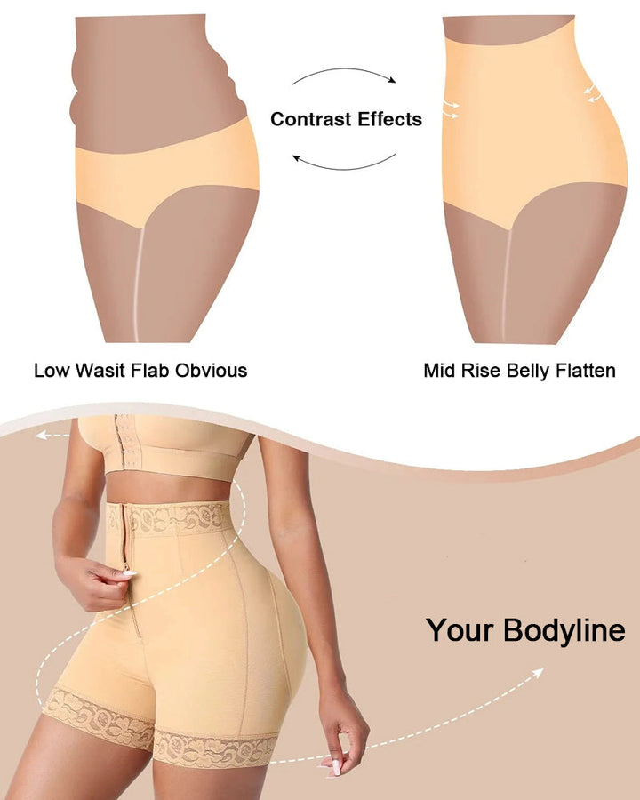 High-waist women's sculpting shorts with butt lifting and tummy control, perfect for a smooth silhouette.