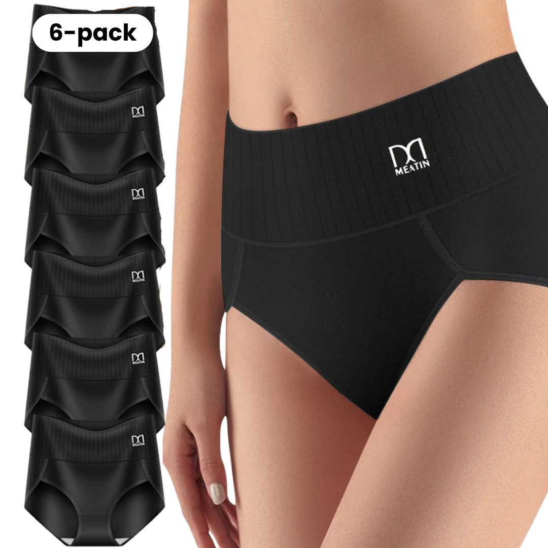 Women's high-waist shaping underwear 6-pack for everyday comfort and smooth silhouette.