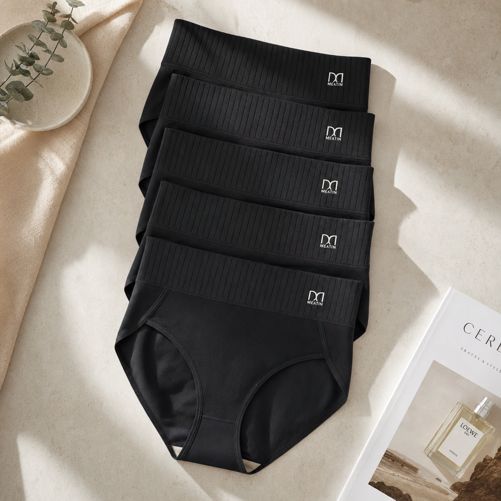 Seamless high-waist shaping underwear multi-pack for women, offering comfortable tummy control.
