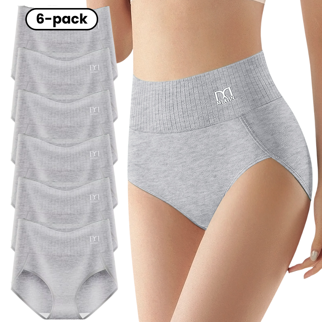 Women's 6-pack high-waist shaping underwear, versatile for daily wear & gentle shaping.