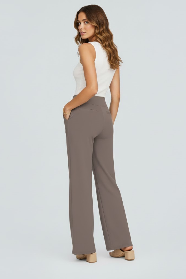 Elegant women's casual trousers with a high waist and wide-leg design, offering ultimate comfort and style.