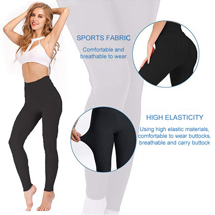 Rear view of women's anti-cellulite high waist leggings, designed for comfortable activewear.