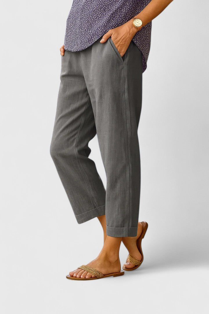 Versatile women's tailored straight leg ankle pants, ideal for spring & summer fashion, offering an elegant and comfortable fit.