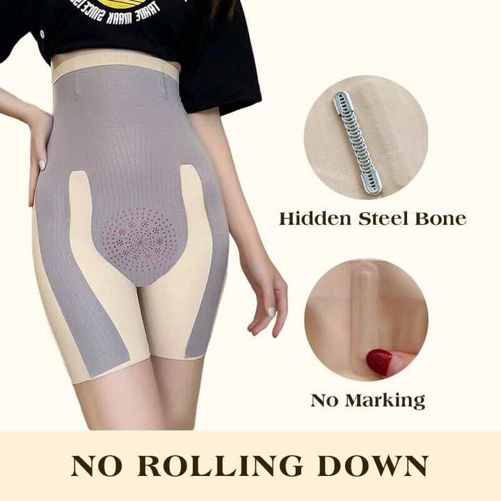 Women's shaper pants, high-waisted & tummy control, nude color for discreet wear under light clothing