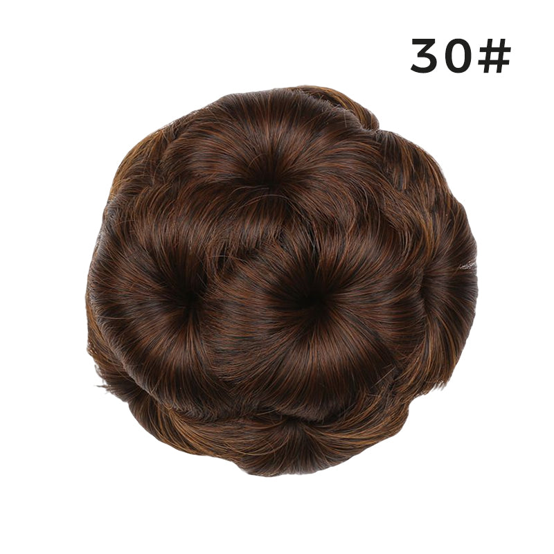 Instructions for applying the instant flower bun hair clip for a chic hair extension