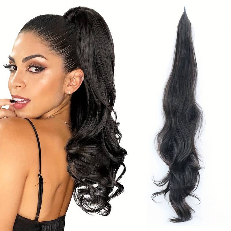 Wavy hair extension ponytail that creates instant volume & a full, glamorous look for women.
