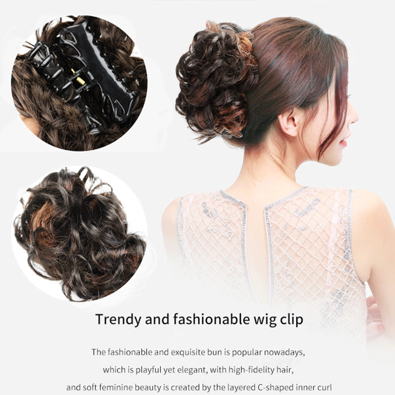Hair accessory: women's instant volumizing bun clip, natural-looking synthetic hair.