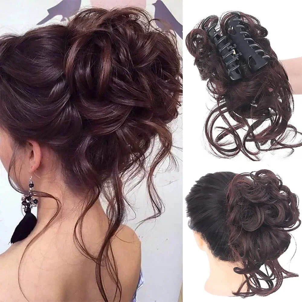 Chic curly messy bun hair accessory, adds instant volume and creates a perfect updo style.