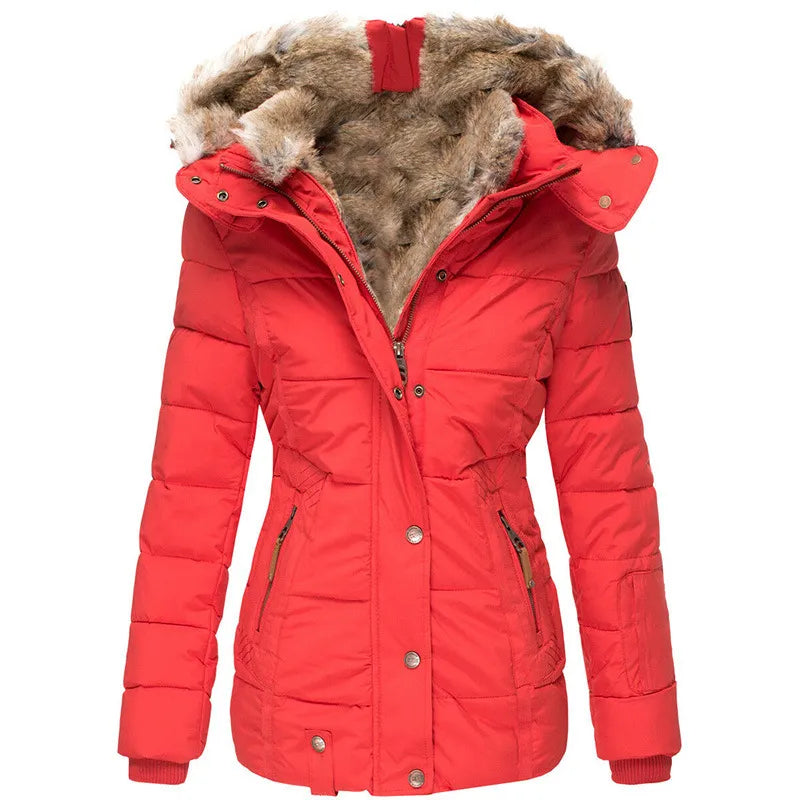 Women's snow jacket, insulated & warm. Stylish outerwear for extreme cold, essential for winter fashion.