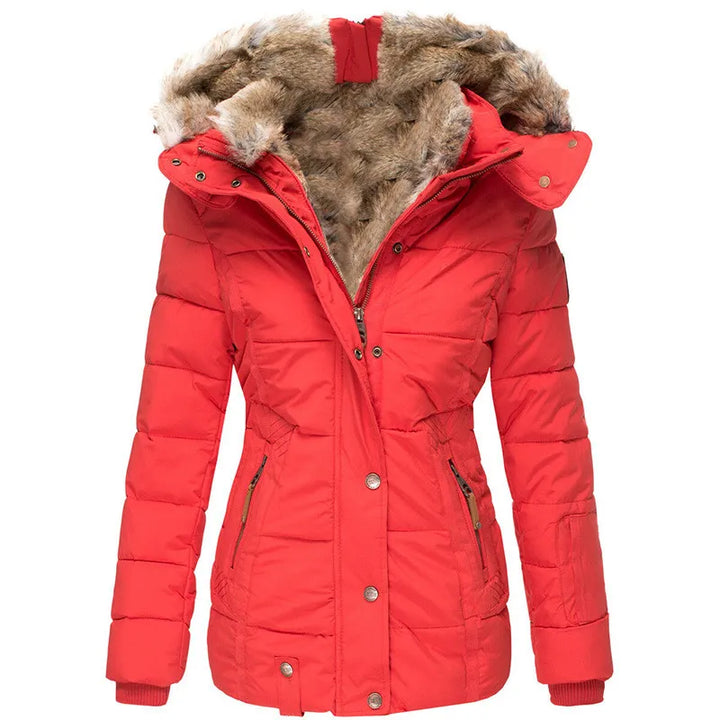 Women's snow jacket, insulated & warm. Stylish outerwear for extreme cold, essential for winter fashion.