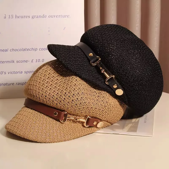 Lightweight woven women's sun hat, knitted and breathable, ideal summer accessory for women