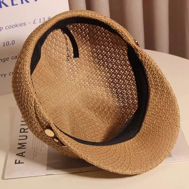 Boho chic women's knitted sun hat, breathable design for ultimate comfort and sun protection