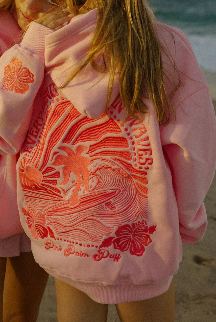 Pink women's lightweight summer hoodie, breathable and comfortable for everyday casual summer fashion.