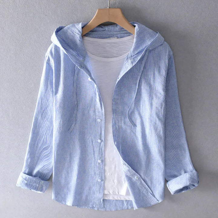 Women's lightweight button-down blouse with short sleeves, perfect for effortless summer and spring casual wear.