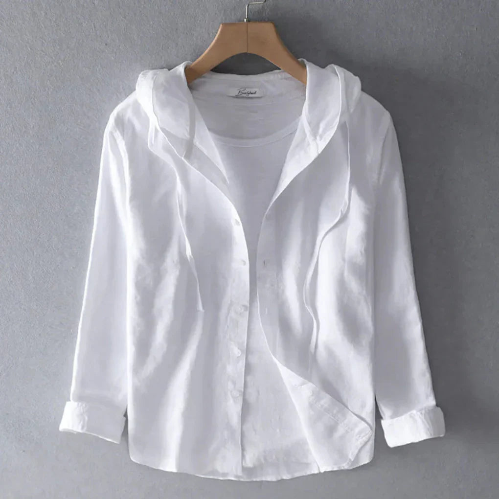 Chic women's button-down blouse, a lightweight short sleeve top perfect for spring fashion and summer effortless style.