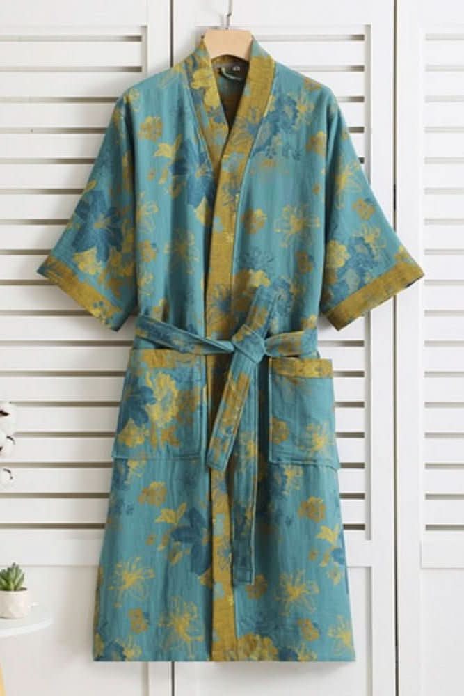 Luxurious women's lightweight bathrobe, soft and comfortable lounge wear for spa or home relaxation.