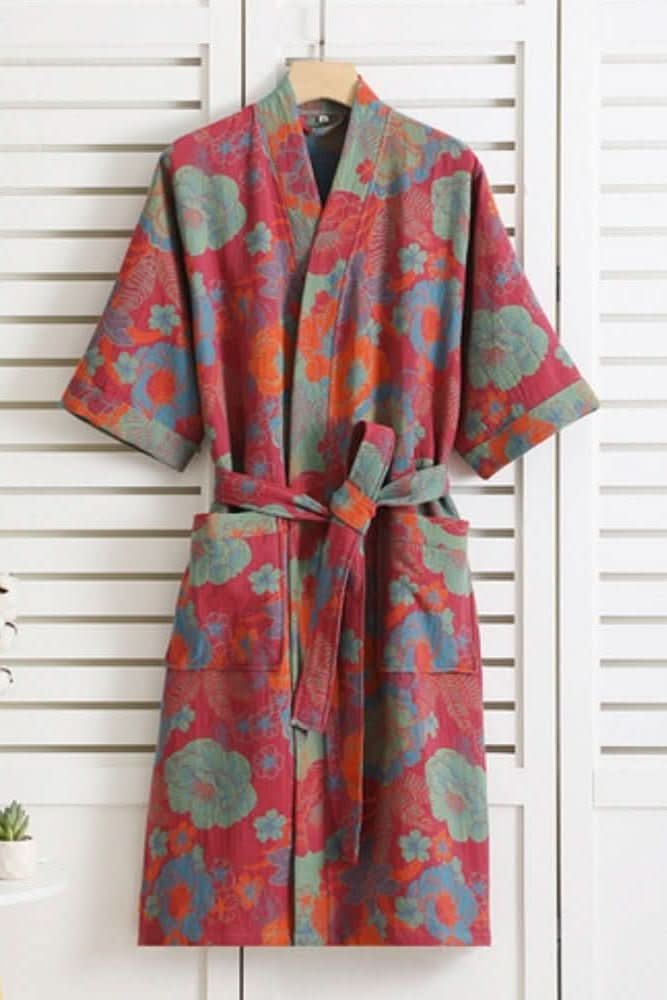 Lightweight women's spa robe, soft and breathable comfort for relaxing lounge wear at home.