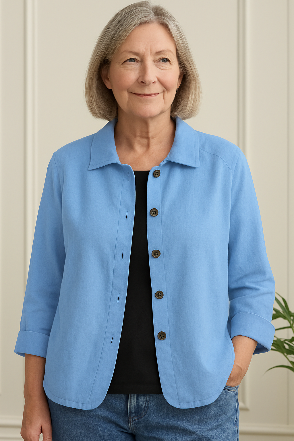 Women's lightweight versatile shirt cardigan, perfect for casual spring & summer layering.