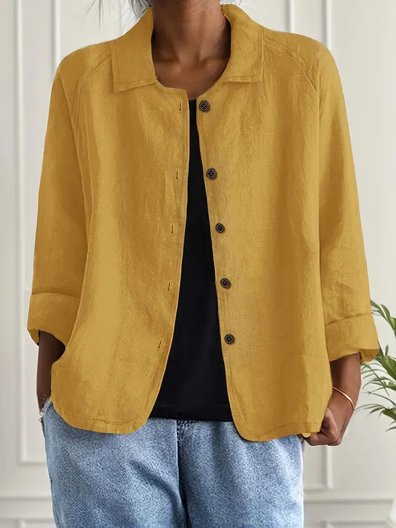 Ladies' versatile shirt cardigan, a lightweight top for casual wear, summer & spring outfits.