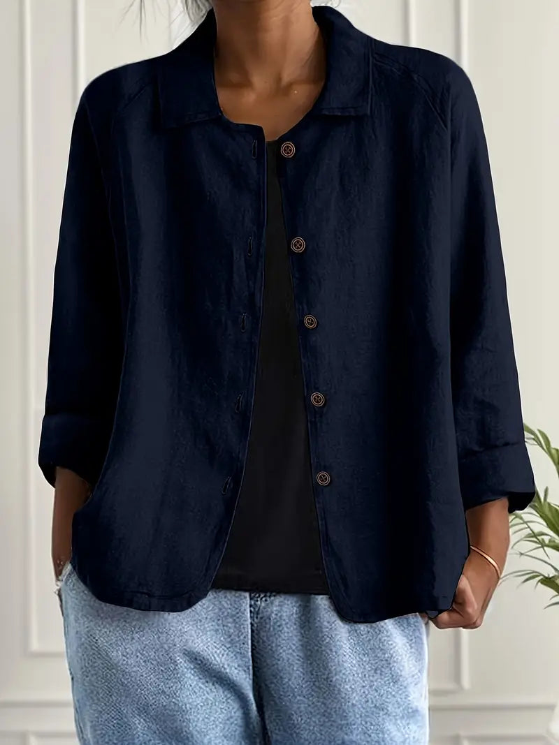Casual elegant women's shirt cardigan, a lightweight versatile layer for summer fashion.