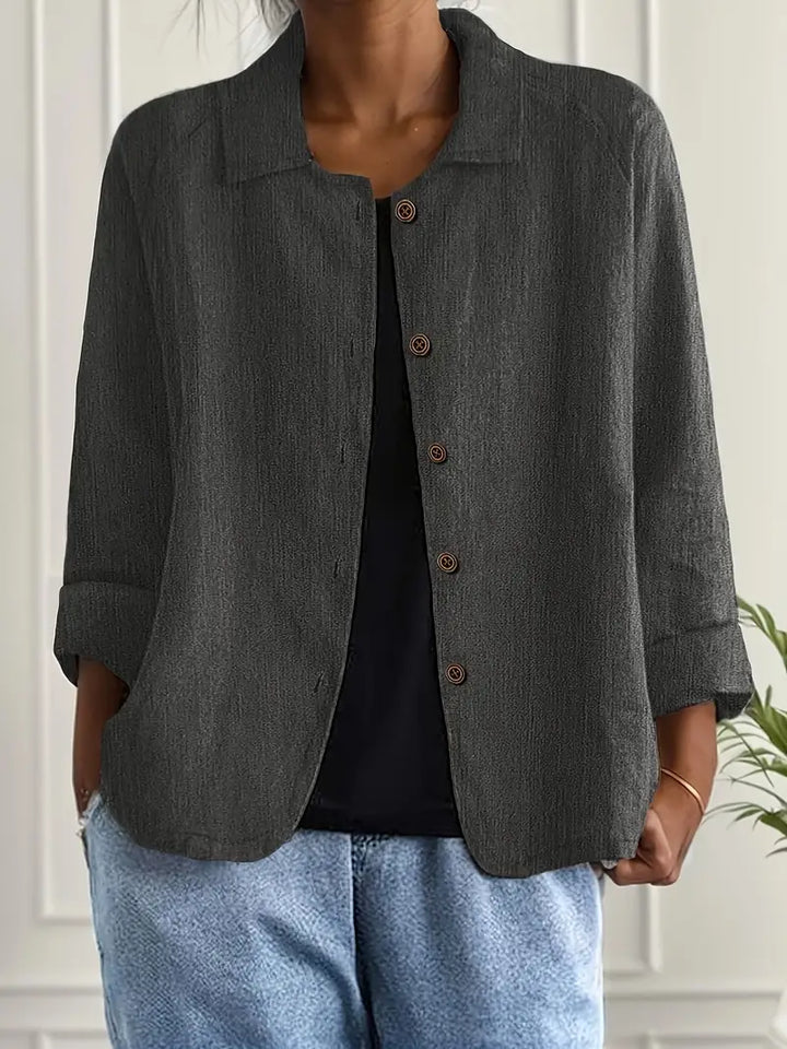 Women's comfortable versatile shirt cardigan, a lightweight long sleeve top for everyday style.